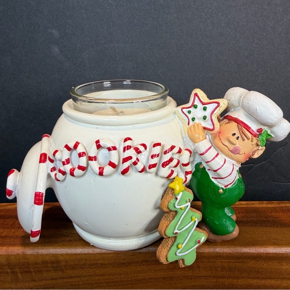 Yankee Candle Christmas Cookie Jar And Elf Votive Candle Holder - Picture 1 of 12